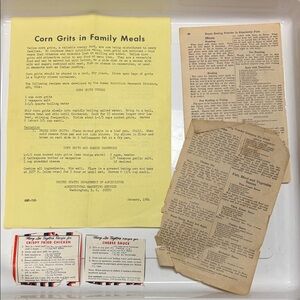 Vintage Recipe Collection with Corn Grits Focus